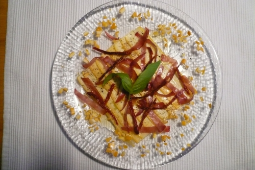 Carpaccio de courgettes jaunes